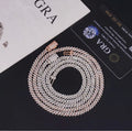 5mm Cuban Chain - 925 Silver White Gold Moissanite
