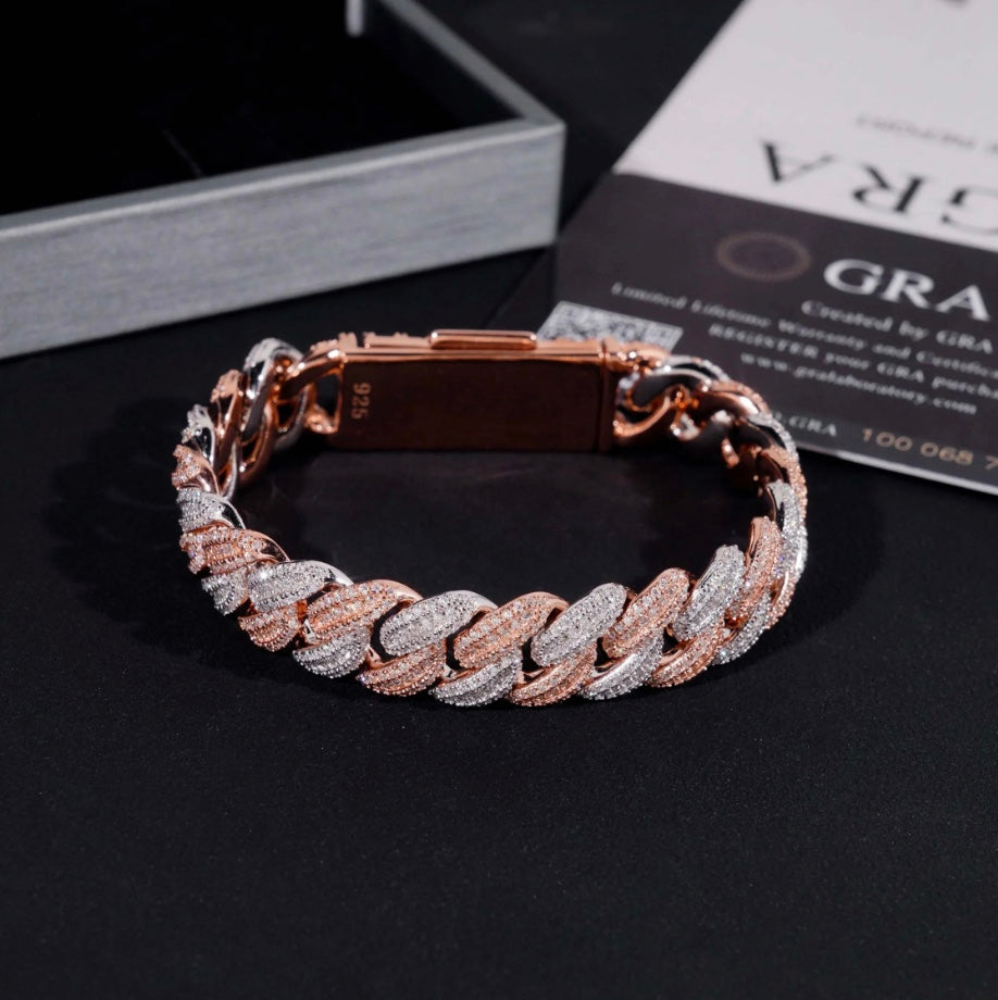 Custom 18mm Moissanite Cuban Bracelet