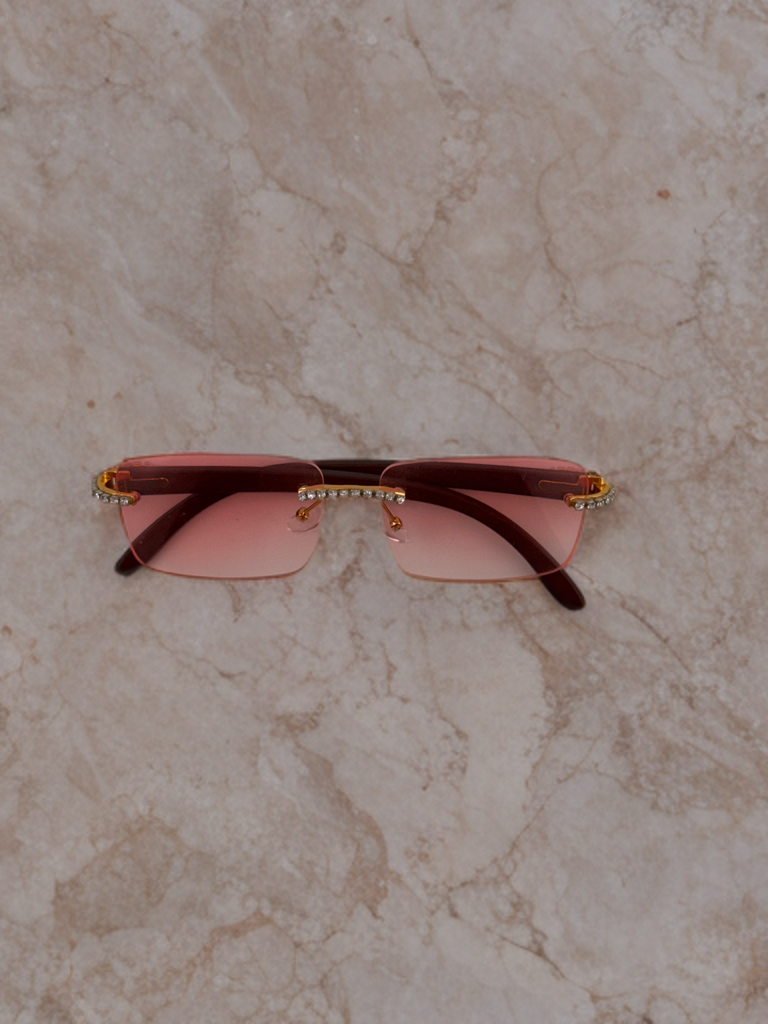 Brueti Crystal Pink Frameless Sunglasses
