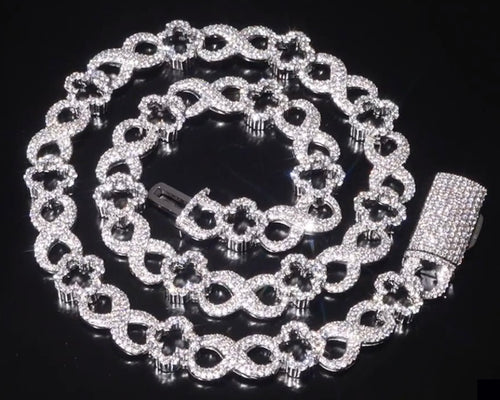 10mm Custom Infinity Link Chain - 925 Silver Rose or White Gold