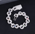 Custom Multi-Color Moissanite Infinity Bracelet - 18K White Gold Over 925 Silver