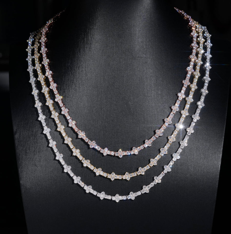 3mm Custom Cross Tennis Chain - 925 Silver Moissanite