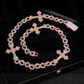 Custom Cross Infinity Link Chain - Rose Gold 925 Silver Moissanite