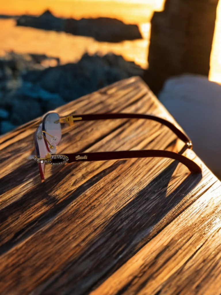 Brueti Crystal Pink Frameless Sunglasses