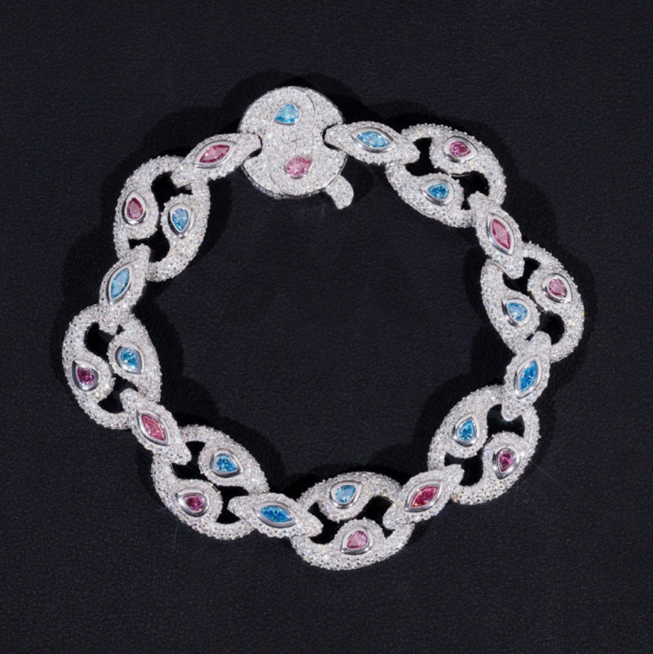 Custom Green and Pink Infinity Clover Bracelet