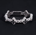 Custom Black and White Mixed Moissanite Clover Bracelet - White/Rose Gold - 18K Over 925 Silver