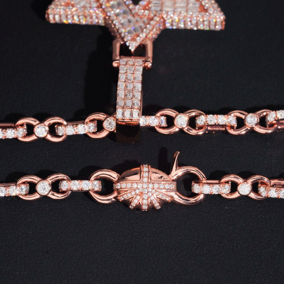 Rose Gold Star of David Pendant with Custom Rose Chain