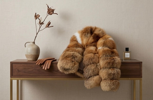 Brueti Women’s Long Raccoon Fur Coat – Signature Luxe Edition