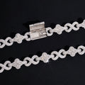 Custom Clover Infinity Link Moissanite Bracelet - 18K White Gold Over 925 Silver