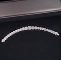 Custom 8mm Emerald Cut Moissanite Bracelet - 18K White Gold over 925 Silver