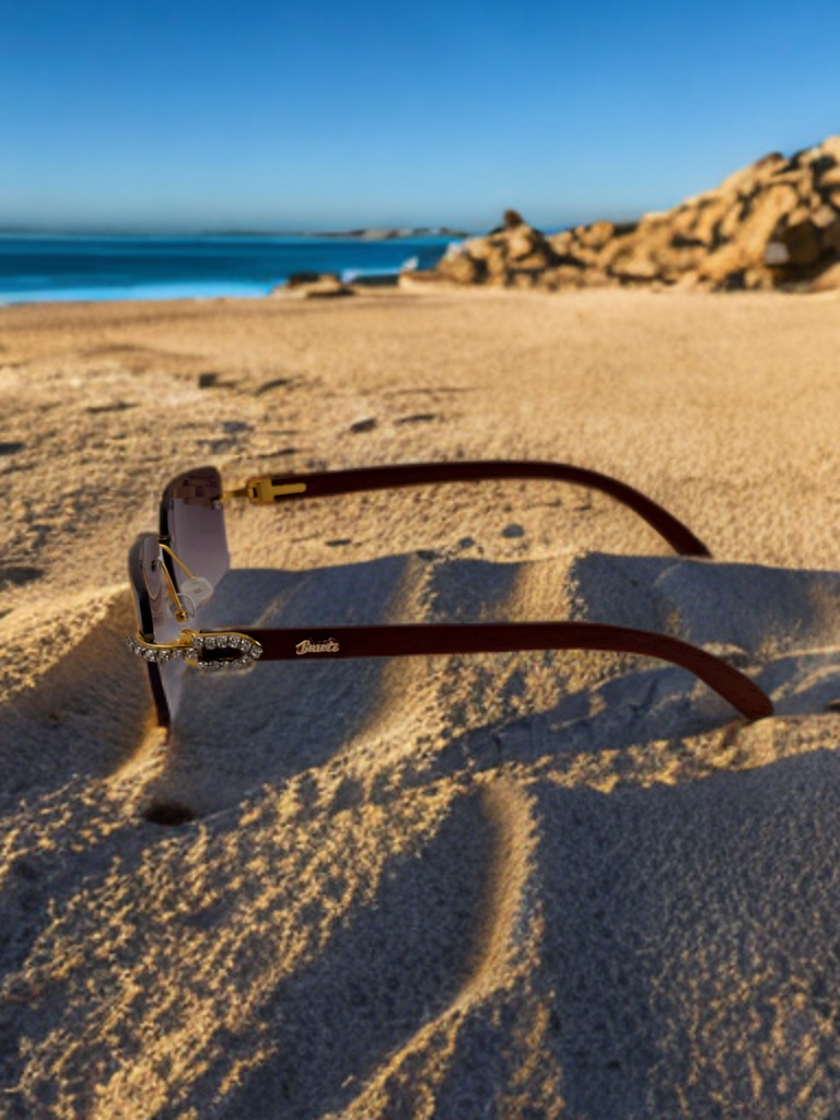Brueti Crystal Purple Frameless Sunglasses