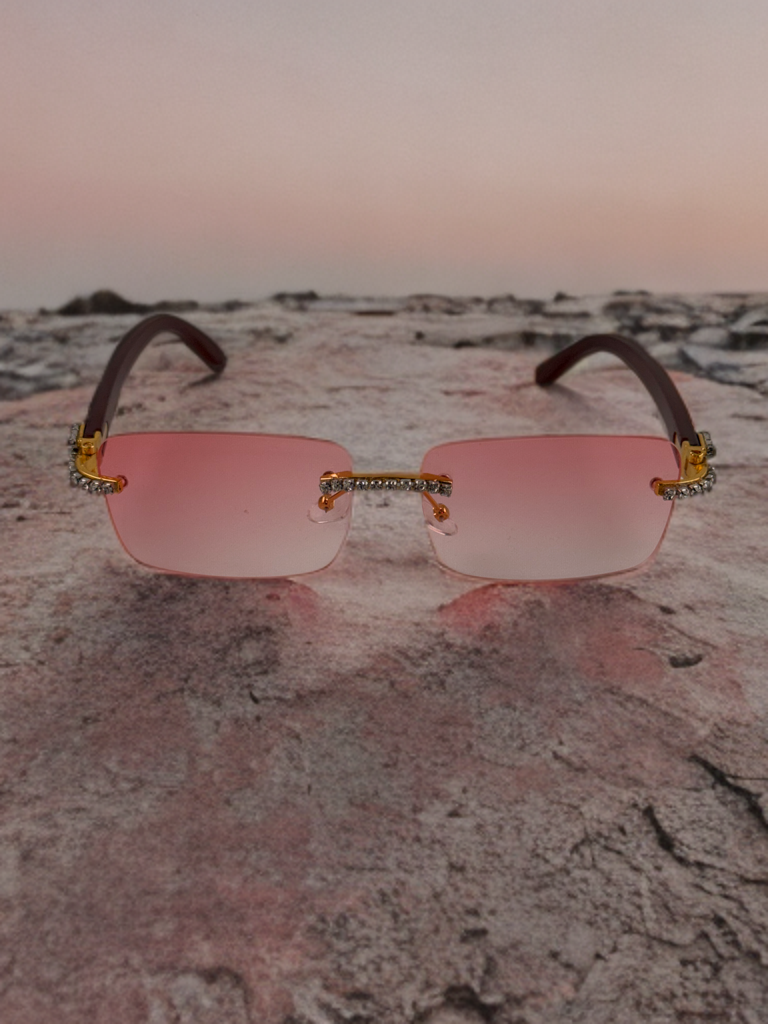 Brueti Crystal Pink Frameless Sunglasses