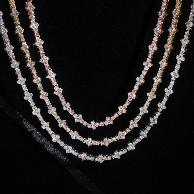 3mm Custom Cross Tennis Chain - 925 Silver Moissanite