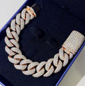 Custom 20mm Moissanite Honey Cone Setting Cuban Bracelet