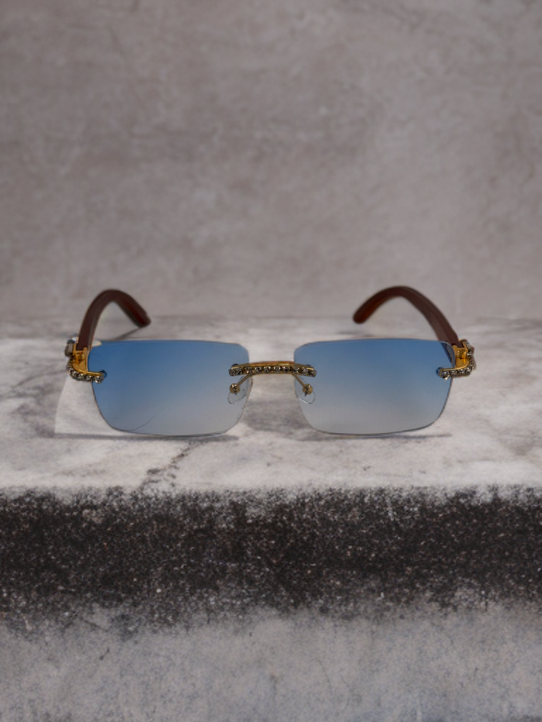 Brueti Crystal Blue Frameless Sunglasses