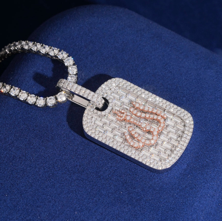 Custom Allah Moissanite Pendant with 18K Rose Gold and White Over 925 Silver