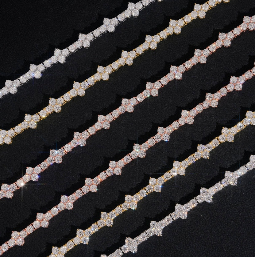 3mm Custom Cross Tennis Chain - 925 Silver Moissanite