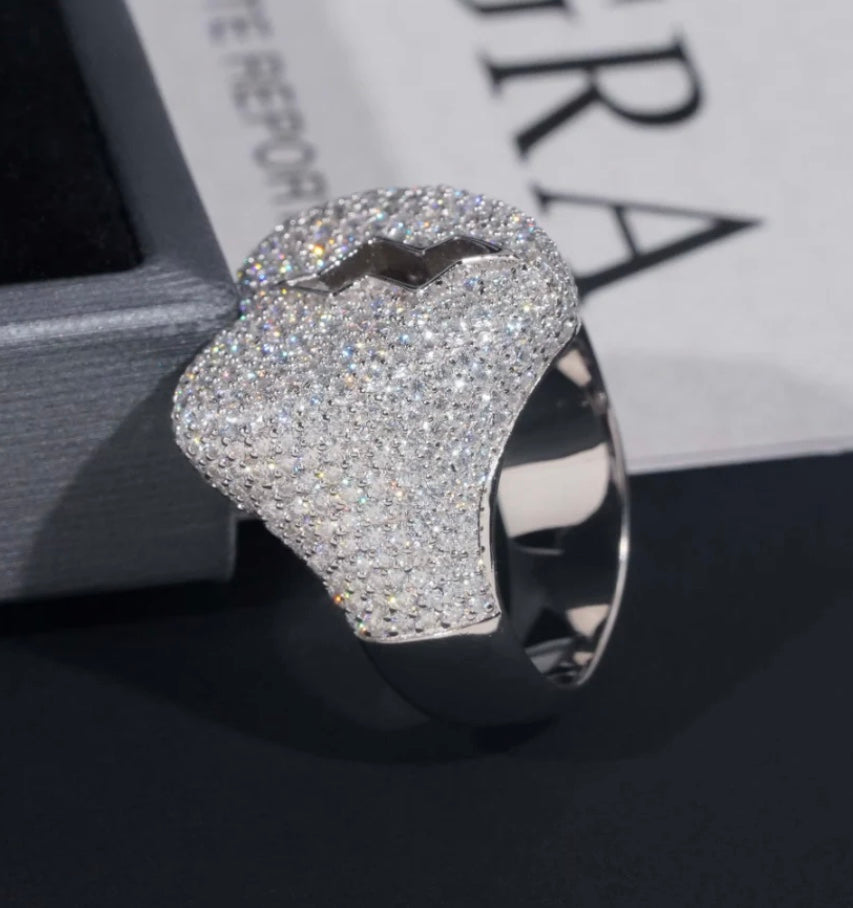 Custom Broken Heart Moissanite Ring
