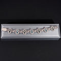 Custom Aqua Blue Moissanite Cross Bracelet