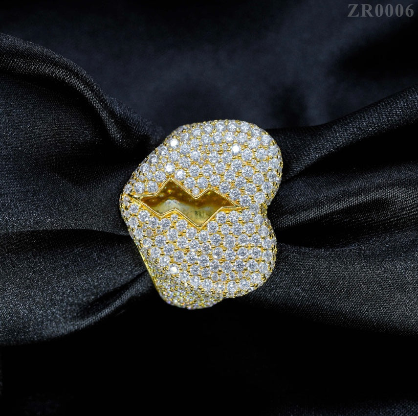 Custom Broken Heart Moissanite Ring