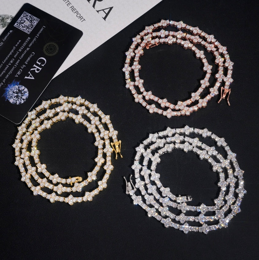 3mm Custom Cross Tennis Chain - 925 Silver Moissanite