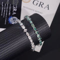 4mm Moissanite Tennis Bracelet - Green or White - 18K White Gold Over 925 Silver