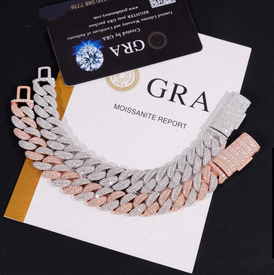 Custom 18mm Moissanite Cuban Bracelet