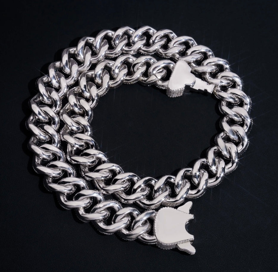 18mm Cuban Chain - Custom Clasp Moissanite