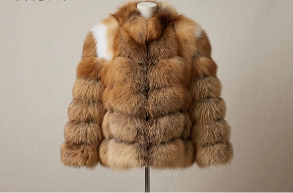 Brueti Women’s Long Raccoon Fur Coat – Signature Luxe Edition