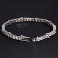 3mm Custom Moissanite Tennis Chain and Bracelet with 18K White Gold Over 925 Silver