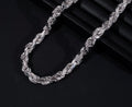 Custom Diamond Clasp Rope Chain - 925 Silver