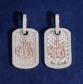 Custom Allah Moissanite Pendant with 18K Rose Gold and White Over 925 Silver