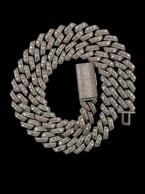 15mm custom moissanite Cuban chain 22”