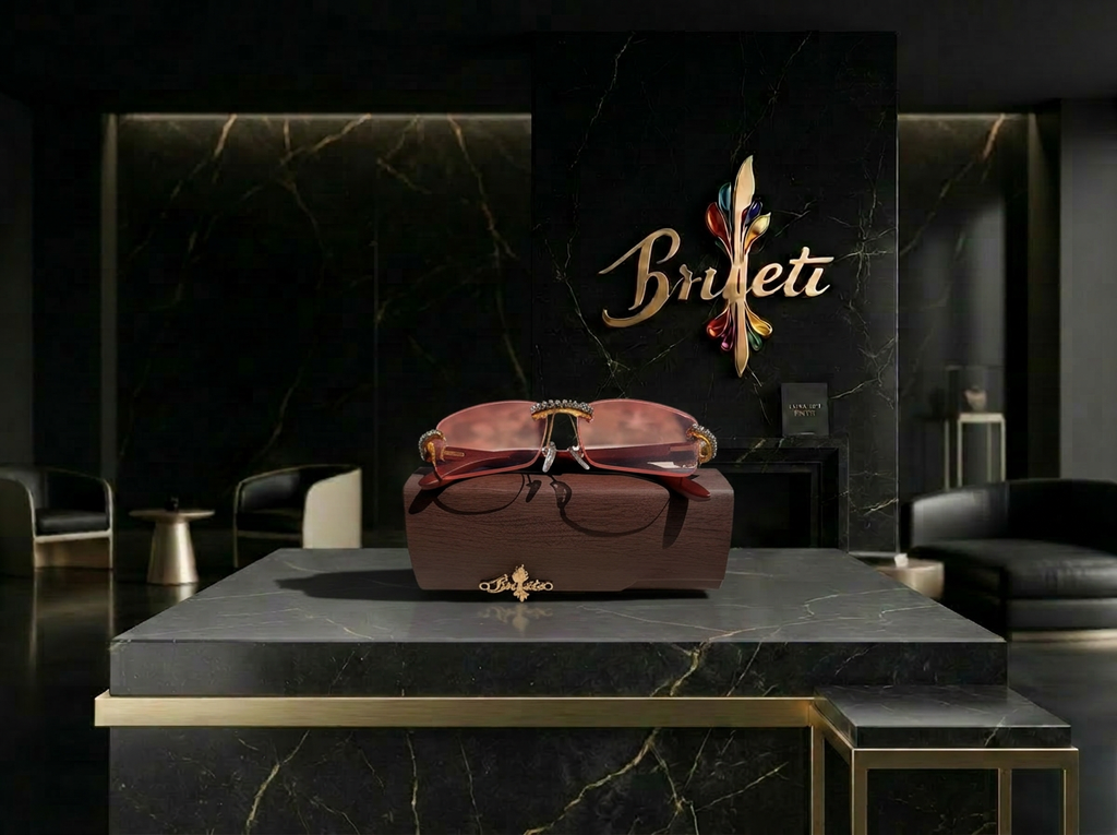 Brueti Crystal Pink Frameless Sunglasses