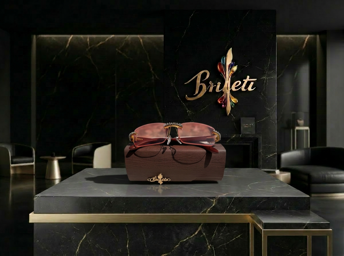 Brueti Crystal Pink Frameless Sunglasses