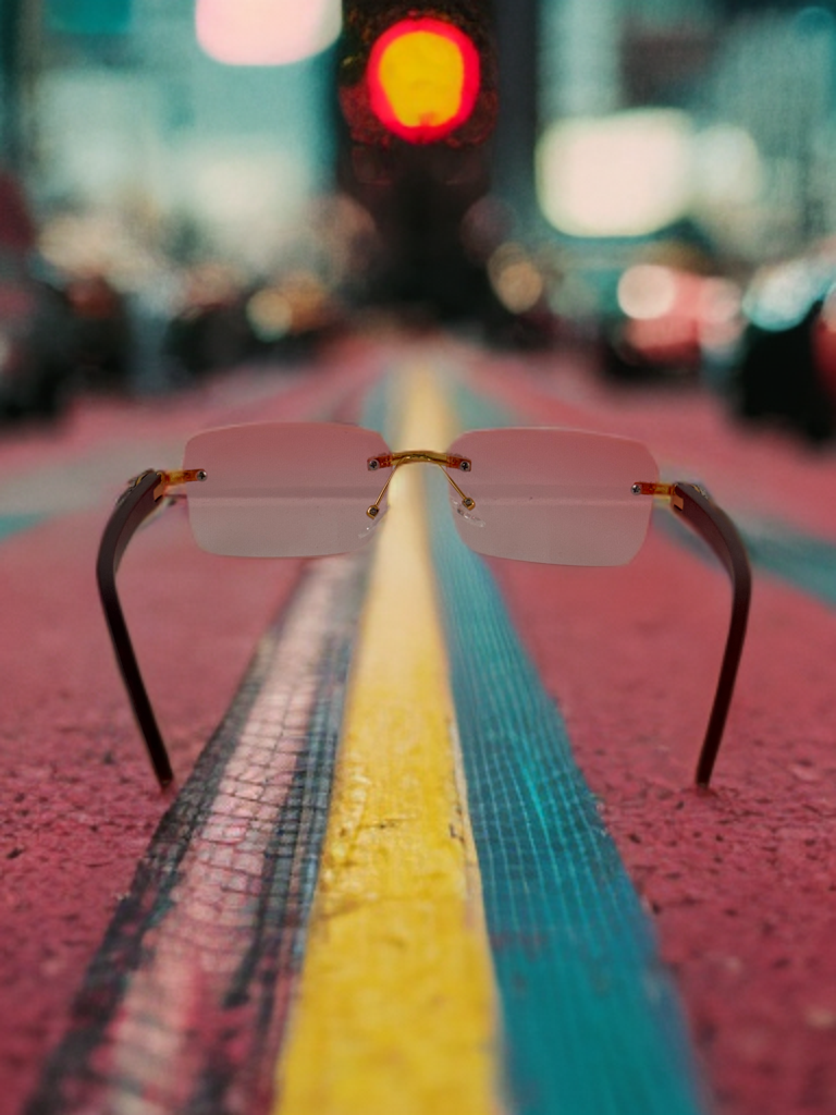 Brueti Crystal Pink Frameless Sunglasses