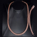 Custom Spike Cuban Chain - Rose Gold 925 Silver Moissanite