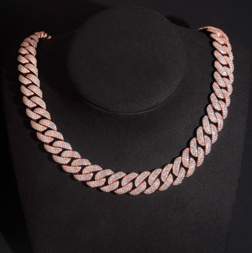20mm Rose Gold Cuban Chain - 925 Silver