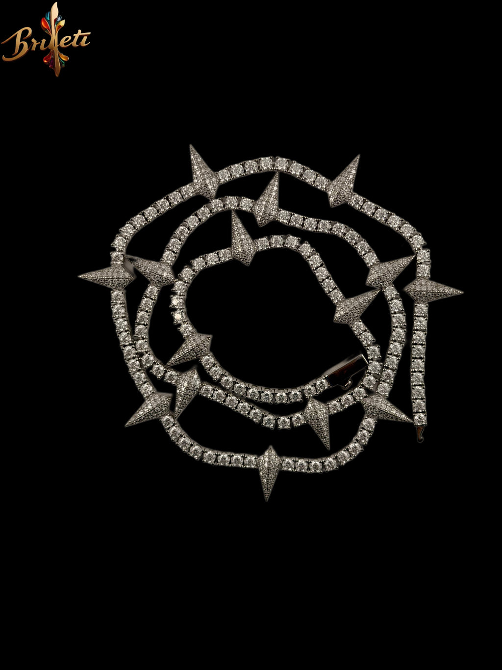 Custom 3mm moissanite spike tennis chain