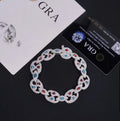 Custom Multi-Color Infinity Pink and Aqua Blue Moissanite Bracelet