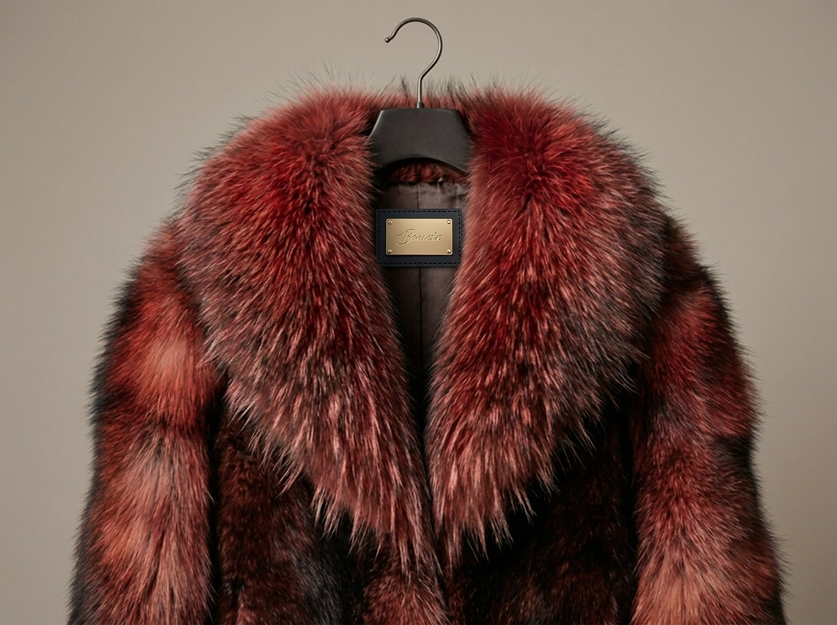 Brueti Men’s Raccoon Fur Jacket – Signature Collar Edition