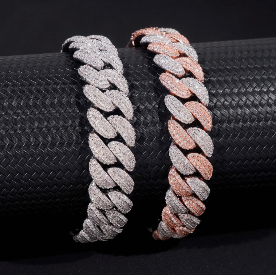 Custom 18mm Moissanite Cuban Bracelet