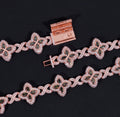 Custom 12mm Clover Link Infinity Chain - Rose Gold Moissanite