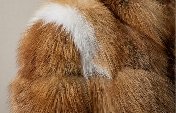 Brueti Women’s Long Raccoon Fur Coat – Signature Luxe Edition