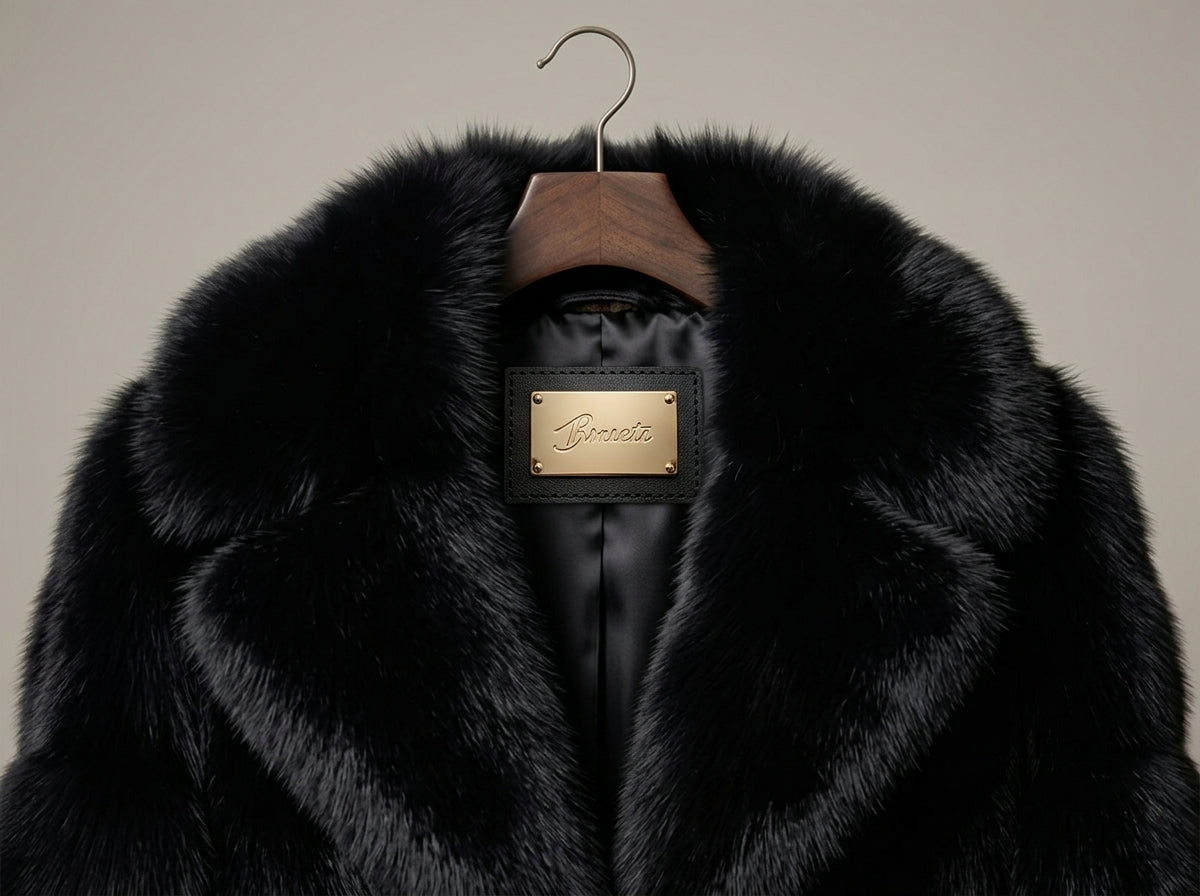 Brueti Men’s Raccoon Fur Jacket – Signature Collar Edition