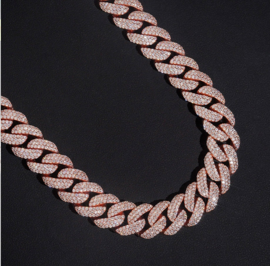 20mm Rose Gold Cuban Chain - 925 Silver