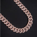 20mm Rose Gold Cuban Chain - 925 Silver
