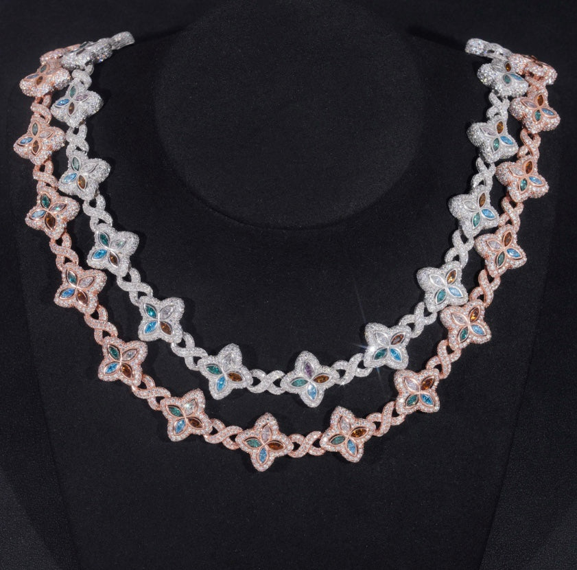 Custom Aqua Blue and Pink Clover Infinity Bracelet