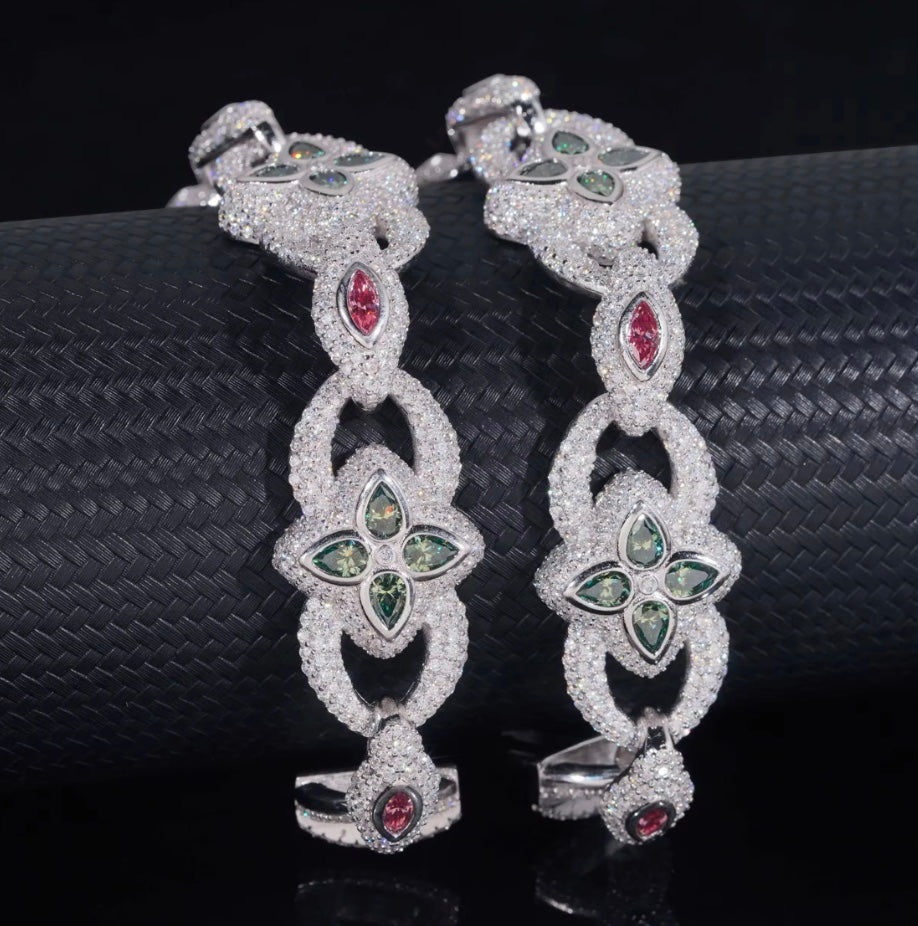 Custom Green and Pink Infinity Clover Bracelet