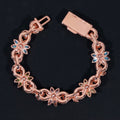 Custom Aqua Blue Moissanite Infinity Link Bracelet